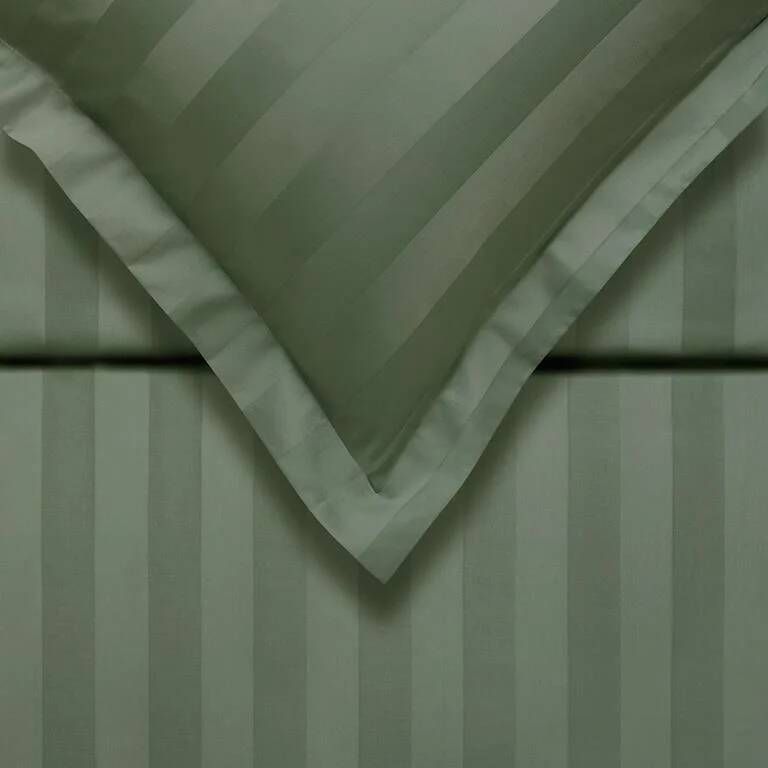 Vandyck Purity Stripe Dekbedovertrek 200 x 200 220 cm Sage Green - Foto 1