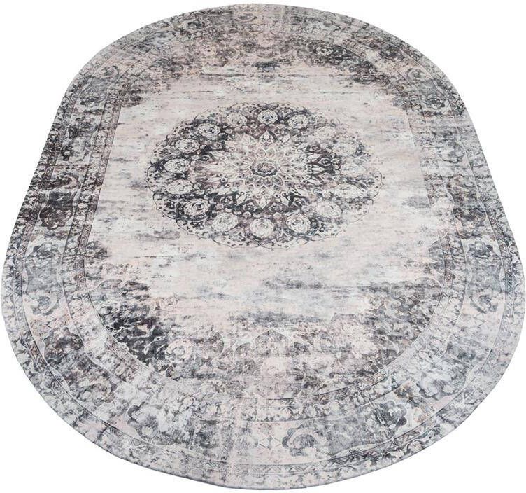 Veer Carpets Vloerkleed Viola Antraciet Ovaal 160 x 230 cm
