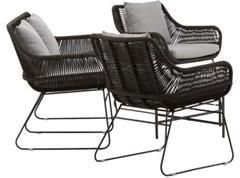 Nohr Loungeset Missie Met bank 2 loungestoelen en tafel Bruin Rond