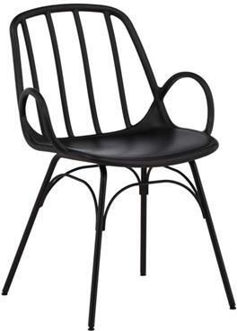 Hioshop 2 x Dyrön eetkamerstoel met armleuningen zwart. - Foto 2