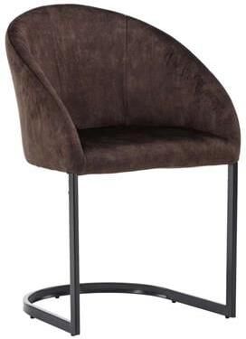 Hioshop 2 x Evening eetkamerstoel met armleuningen donker bruin. - Foto 2