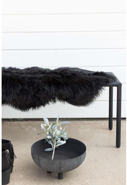 Hioshop Katy kunstvacht geïmiteerd vel 180x55cm zwart