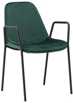 Hioshop 2 x Klädesholmen eetkamerstoel met armleuningen velours groen. - Foto 2