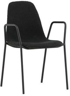 Hioshop 2 x Klädesholmen eetkamerstoel met armleuningen zwart. - Foto 2