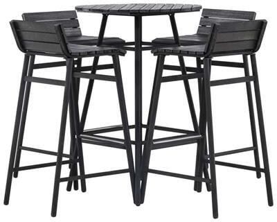 Nohr Outdoor Barset Larrisa Acaciahout Zwart Rond