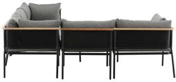 Nohr Loungeset Courtnee Met hoekbank en tafel Grijs Zwart
