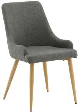 Hioshop 2 x Plaza eetkamerstoel met armleuningen donkergrijs eik decor. - Foto 2