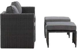 Nohr Loungeset Valari 2 loungestoelen hockers en tafel Zwart