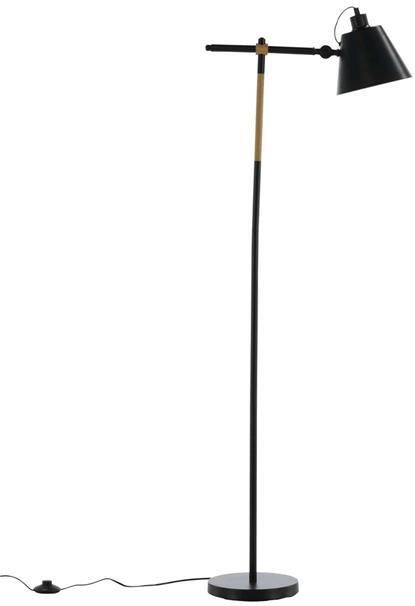 Hioshop Skott verlichting vloerlamp 51x25x152cm staal zwart hout - Foto 2