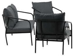 Nohr Loungeset Rebeccah Met bank 2 loungestoelen en 2 tafels Zwart