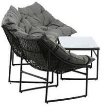 Nohr Loungeset Ingo Met bank 2 loungestoelen en tafel Grijs