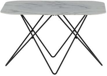 Hioshop Tristar salontafel 80x80 cm glas wit marmor decor. - Foto 2