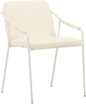 Hioshop 2 x Tvist eetkamerstoel met armleuningen PU kunstleer beige. - Foto 2