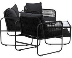 Nohr Loungeset Nikia Met bank 2 stoelen en tafel Zwart