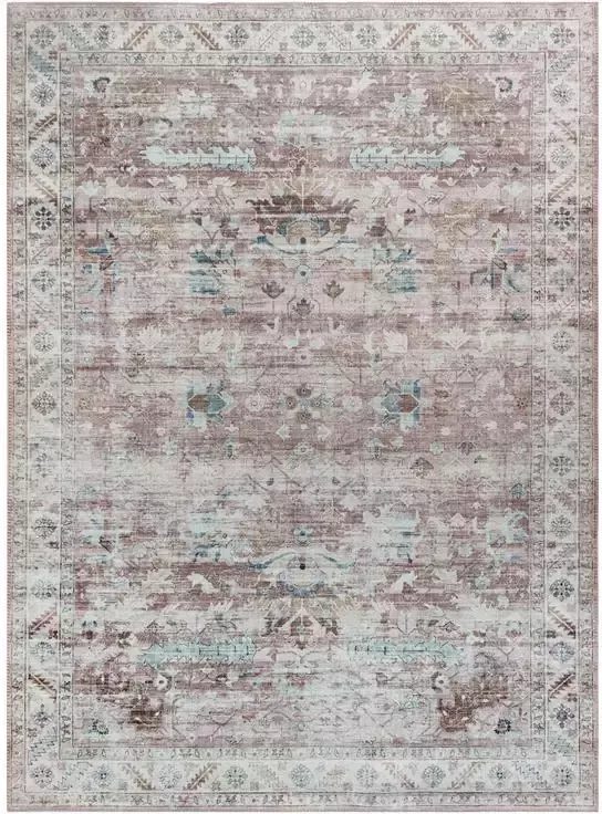 Vercai Rugs Vintage Collectie Hoogpolig Vloerkleed Machine Wasbaar Chenille Polyester Blush 160x230 cm