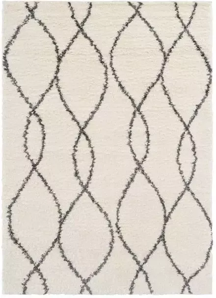 Vercai Rugs Parma Collectie Hoogpolig Vloerkleed Shaggy Tapijt voor Woonkamer Polyester Ivoor Grijs 160x230 cm