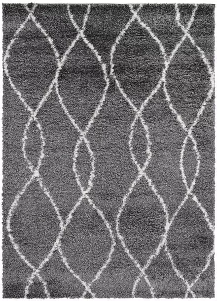 Vercai Rugs Parma Collectie Hoogpolig Vloerkleed Shaggy Tapijt voor Woonkamer Polyester Zilver Ivoor 160x230 cm