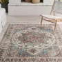 Ikado Vintage tapijt met medaillon bedrukt blauw 60 x 110 cm - Thumbnail 1