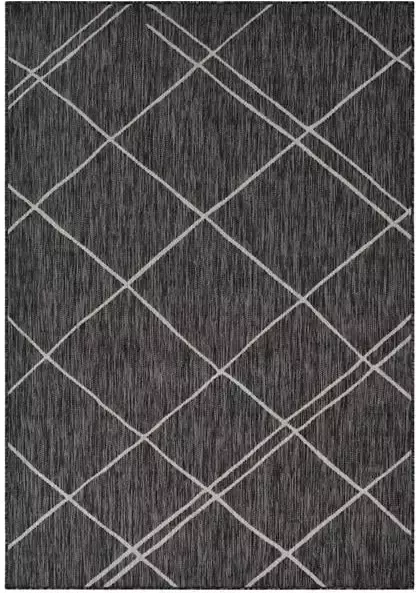 Vercai Rugs Terrace Collectie Laagpolig Vloerkleed Tapijt voor Binnen en Buiten Polypropyleen Zilver Zwart 80x150 cm - Foto 4