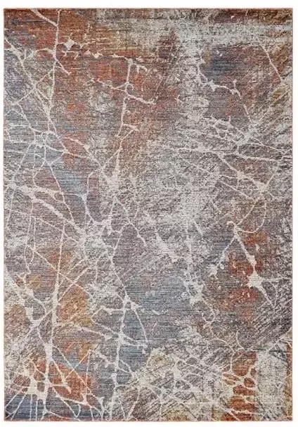 Vercai Rugs Troye Collectie Laagpolig Vloerkleed Meerkleurig Tapijt voor Woonkamer Polyester Terra 80x150 cm