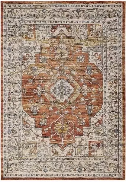 Vercai Rugs Troye Collectie Laagpolig Vloerkleed Meerkleurig Tapijt voor Woonkamer Polyester Terra 120x170 cm