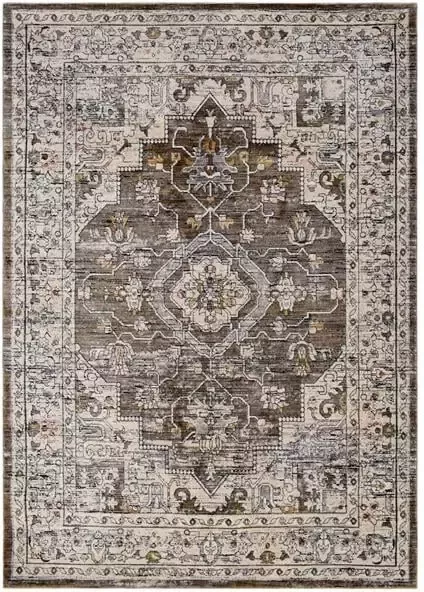 Vercai Rugs Troye Collectie Laagpolig Vloerkleed Meerkleurig Tapijt voor Woonkamer Polyester Groen 120x170 cm