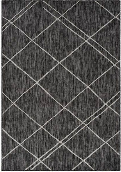 Vercai Rugs Terrace Collectie Laagpolig Vloerkleed Tapijt voor Binnen en Buiten Polypropyleen Zilver Zwart 160x220 cm - Foto 4