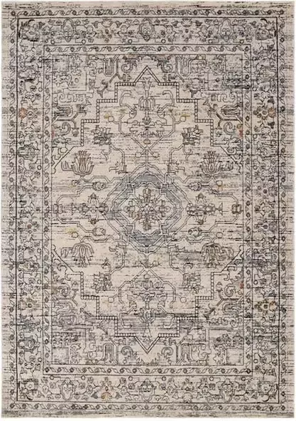 Vercai Rugs Troye Collectie Laagpolig Vloerkleed Meerkleurig Tapijt voor Woonkamer Polyester Ivoor 160x230 cm