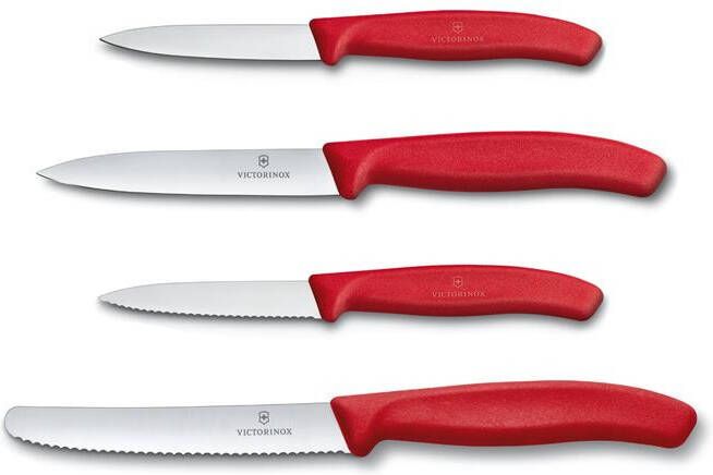 Victorinox Swiss Classic Keukenset 4-delig Rood RVS