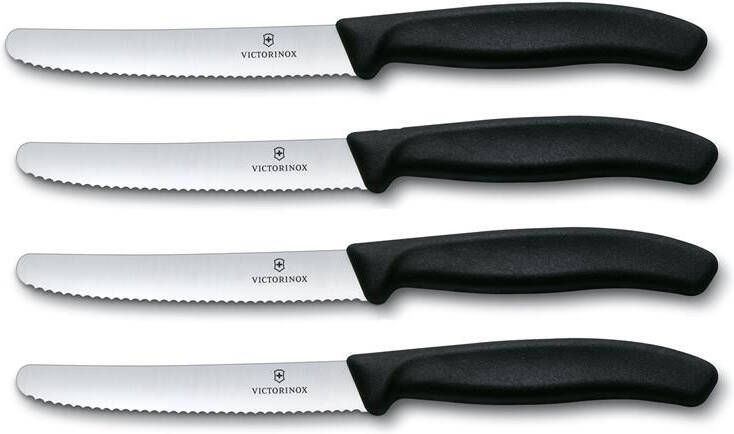 Victorinox Swiss Classic tafelmessenset 4-delig RVS|zwart kartel