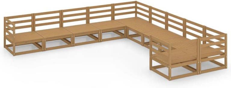 VidaXL 10-delige Loungeset massief grenenhout