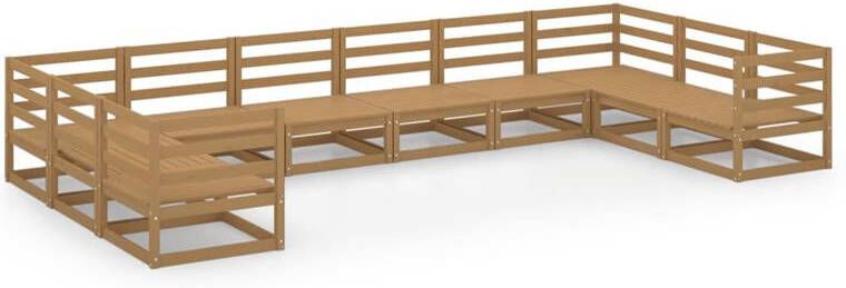 VidaXL 10-delige Loungeset massief grenenhout