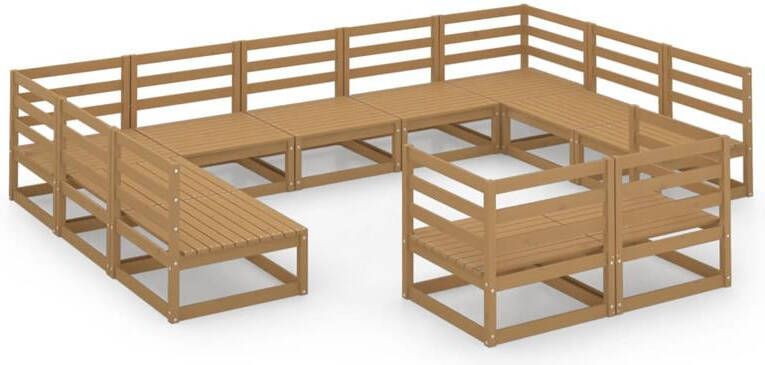 VidaXL 11-delige Loungeset massief grenenhout