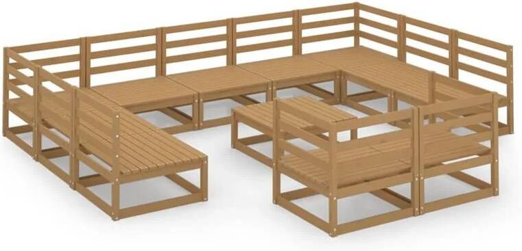 VidaXL 12-delige Loungeset massief grenenhout