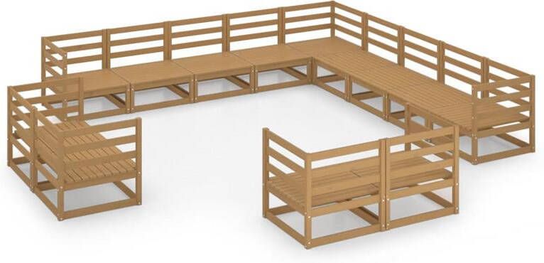 VidaXL 13-delige Loungeset massief grenenhout