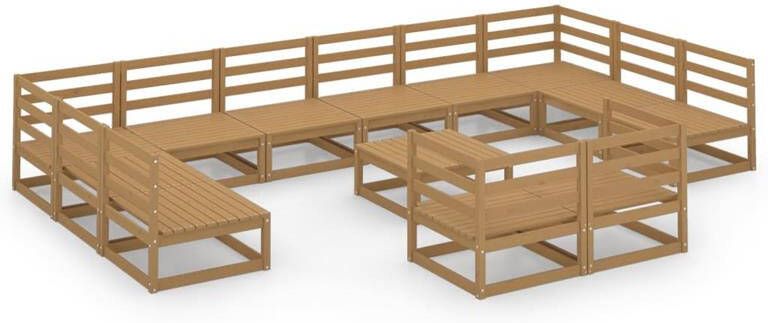 VidaXL 13-delige Loungeset massief grenenhout