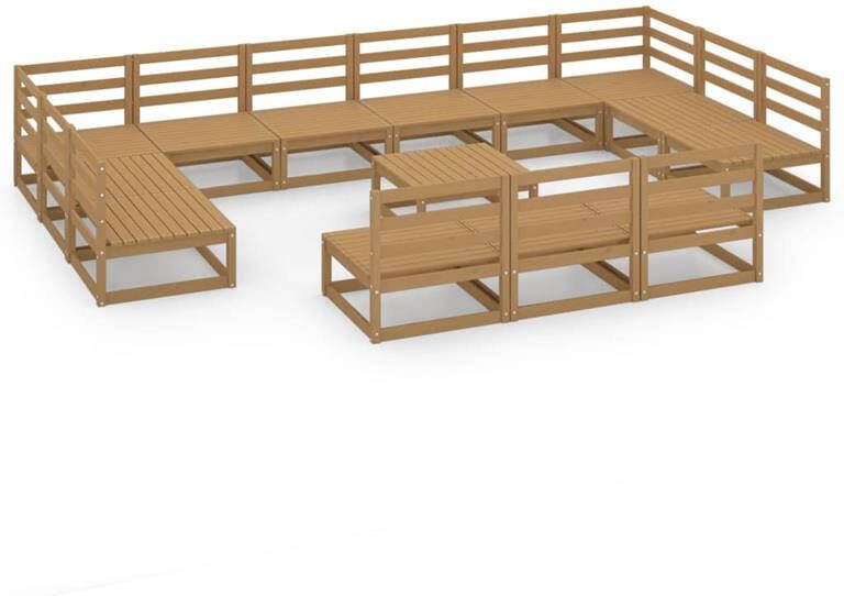 VidaXL 14-delige Loungeset massief grenenhout