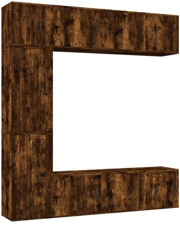 VidaXL -7-delige-Tv-meubelset-bewerkt-hout-gerookt-eikenkleurig - Foto 3