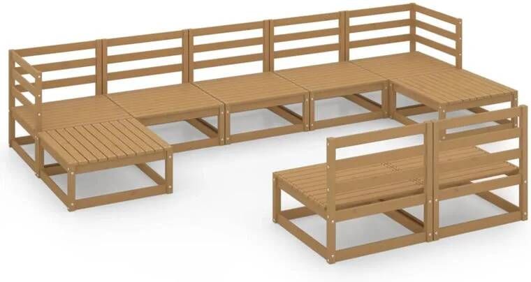 VidaXL 9-delige Loungeset massief grenenhout