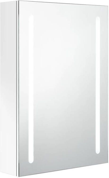 VIDAXL Badkamerkast met spiegel en LED 50x13x70 cm glanzend wit