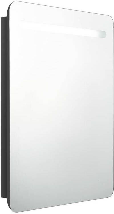 VIDAXL Badkamerkast met spiegel en LED 60x11x80 cm glanzend zwart - Foto 2