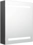 VIDAXL Badkamerkast met spiegel en LED 50x14x60 cm grijs - Thumbnail 2