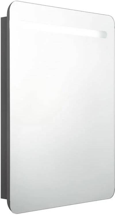 VIDAXL Badkamerkast met spiegel en LED 60x11x80 cm grijs - Foto 2