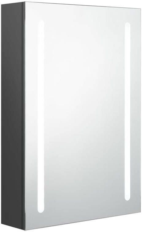 VIDAXL Badkamerkast met spiegel en LED 50x13x70 cm grijs