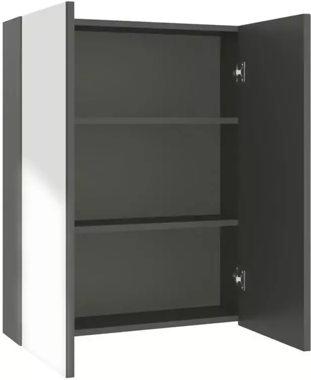 VidaXL Badkamerkast met spiegel 60x15x75 cm MDF grijs