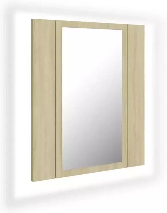 VidaXL Badkamerkast met spiegel en LED 40x12x45 cm sonoma eikenkleurig