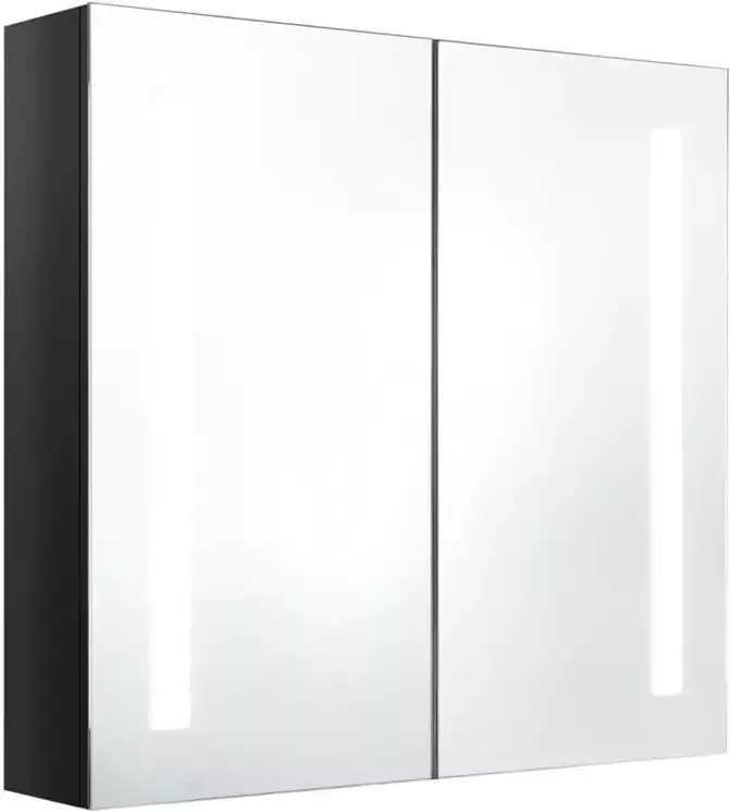 VidaXL Badkamerkast met spiegel en LED 62x14x60 cm glanzend zwart