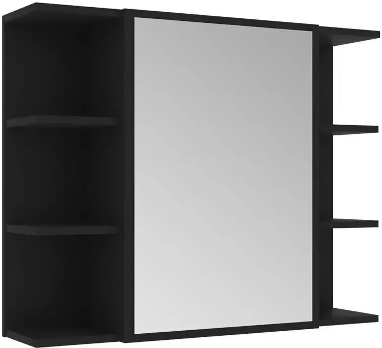 VidaXL Badkamerspiegelkast 80x20 5x64 cm spaanplaat zwart