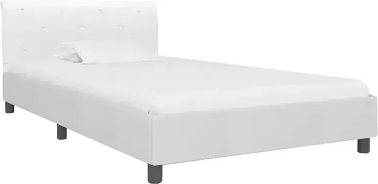 VIDAXL Bedframe kunstleer wit 100x200 cm - Foto 2