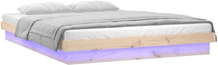 VidaXL Bedframe LED massief hout 135x190 cm 4FT6 Double - Foto 4